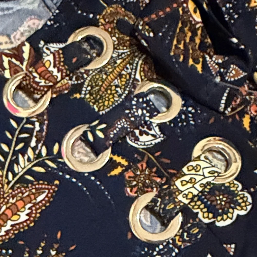 MSK Navy Floral Print A-Line Dress - Picture 4 of 5